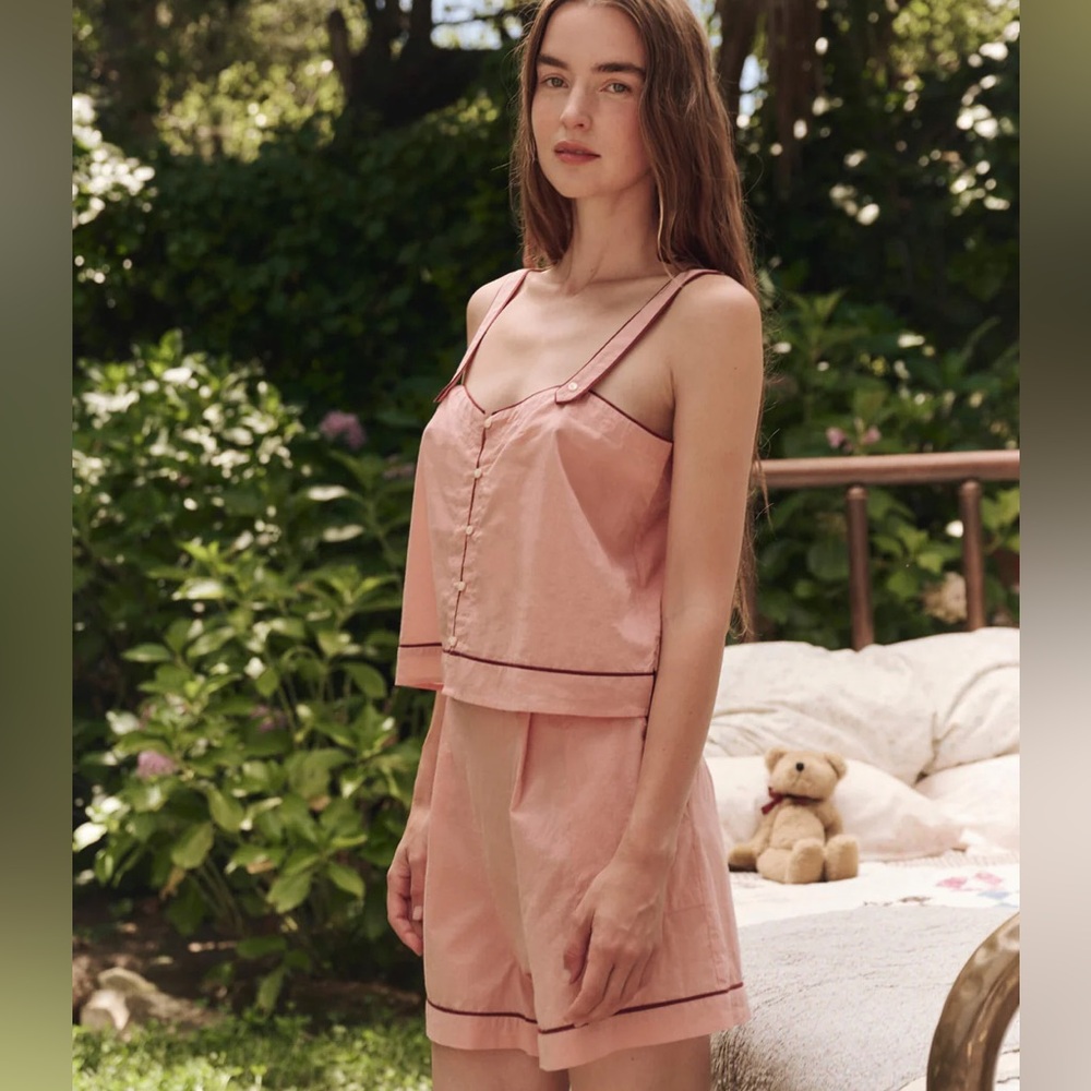 THE GREAT. Western Sleep Cami in Rose Bloom